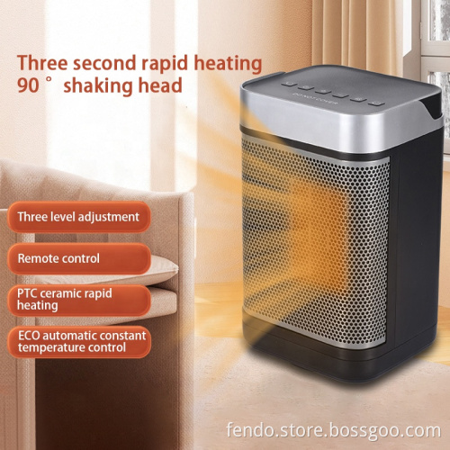 750W/1500W Tilt Power-Off Protection Smart PTC Ceramic Fan Heater for Home Office